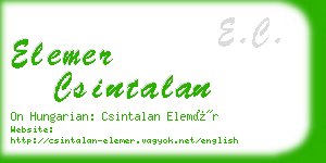 elemer csintalan business card